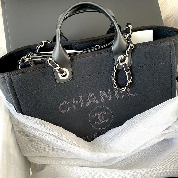 FULL SET - CHANEL Deauville Large Shopping Bag - Picture 6 of 16